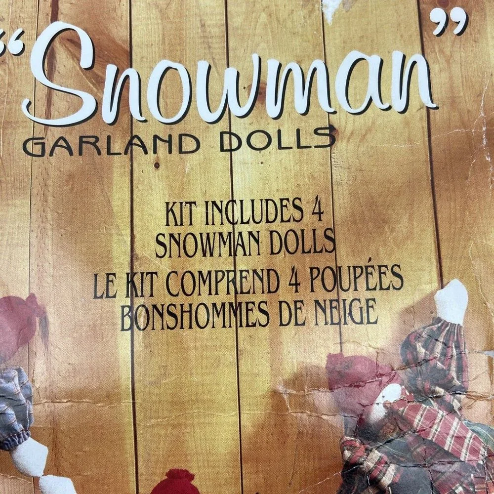 Vintage Daisy Kingdom Snowman Garland Kit Dolls Finished Size 11